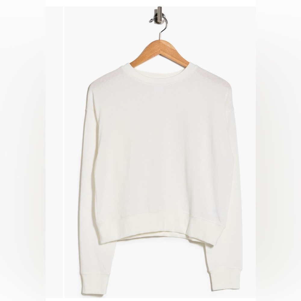 Abound Fleece Crewneck White Sweatshirt M